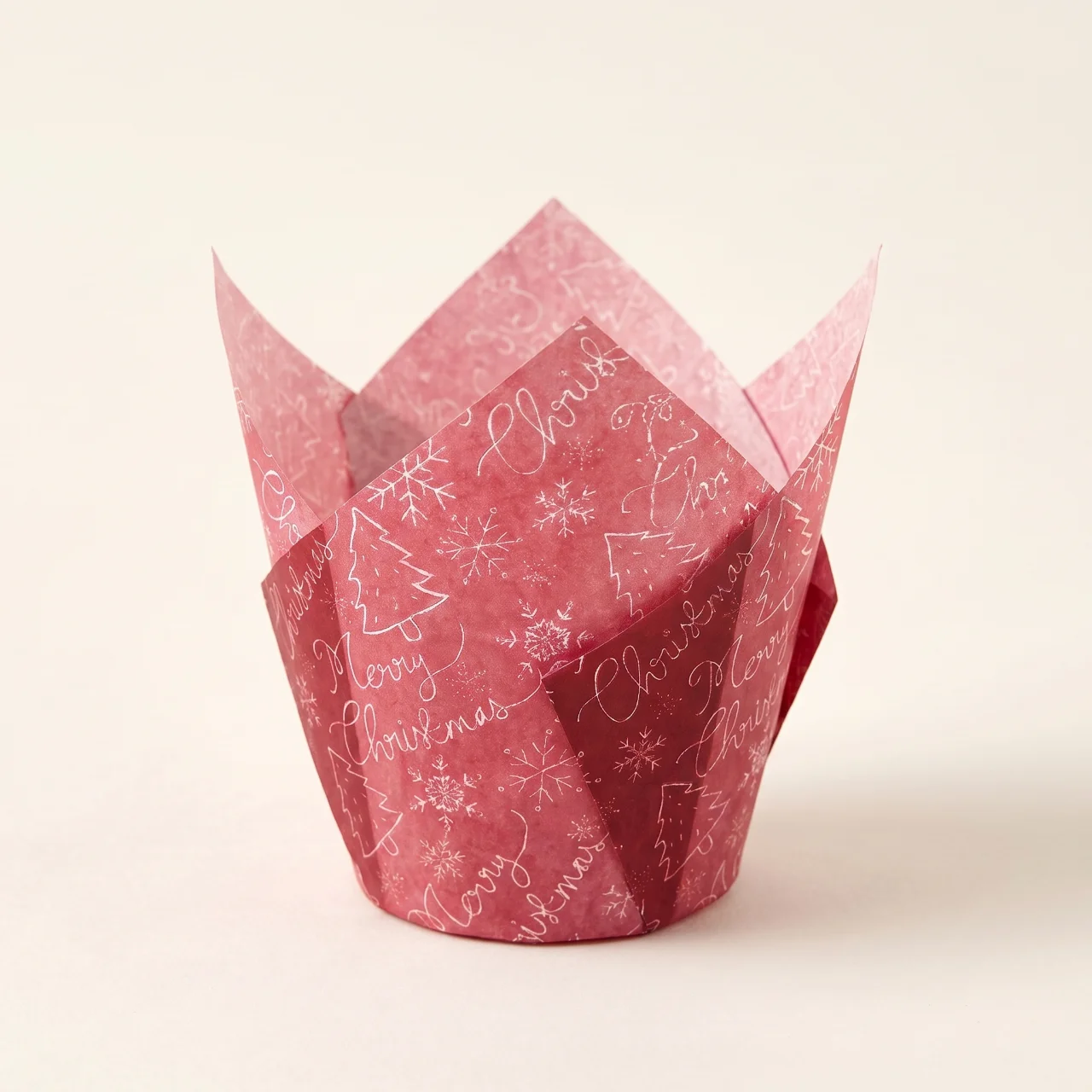 Capacillos Tulipán Navideños para Cupcakes o Muffins antigrasa 5x8 cm