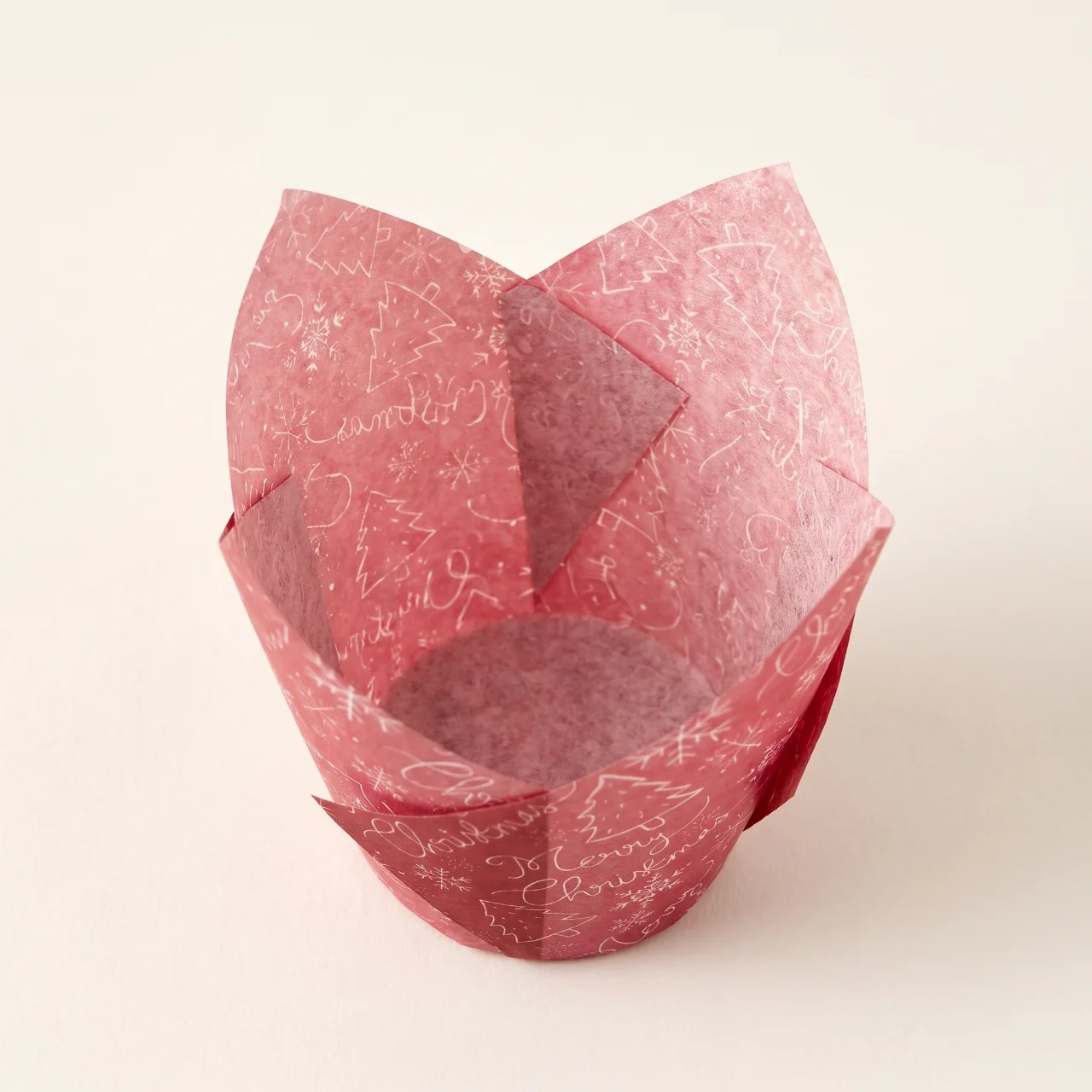 Capacillos Tulipán Navideños para Cupcakes o Muffins antigrasa 5x8 cm